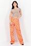 Women Regular Fit Checkered Board Denim, Orange - 4