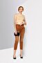 Women Boyfriend Fit Washed Stretchable Denim Jeans, Tan - 4