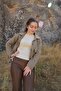 05-14 Years Old Girl's Green Color Plaid Jacket - 3