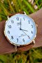 Classic Men's Wrist Watch with Tan Leather Band and Numbers - 5