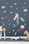 Mermaid Fishes And Stars Shower Cabin And Wall Sticker Set - 5