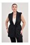 Women's Blazer Vest Waist Elastic Pants - 2