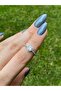 HEARTED ZIRCON STONE ADJUSTABLE STEEL RING (PINK & WHITE STONE Color Options)