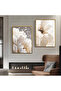 Hari̇kabi̇rev | Special Soft Flower Leaf Combination 4 New | Framed Glass Table 2 Pieces Vertical