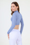 Turtleneck Striped Crop Body Indigo White - 4