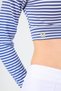 Turtleneck Striped Crop Body Indigo White - 3