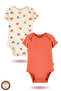 2-Piece 100% Cotton Organic Printed Snap Fastener Baby Bodysuit