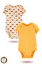 2-Piece 100% Cotton Organic Printed Snap Fastener Baby Bodysuit