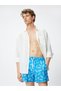 Short Swim Shorts Pineapple Printed, Waist Lace, Pocket