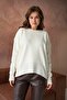 Women's Ecru Crew Neck Oversize Premium Knitwear Sweater