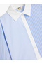 Long Sleeve Button Closure Striped Crop Shirt - 3