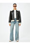 Faux Fur Collar Biker Jacket with Zipper Inside Plush - 2
