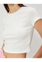 Crop T-Shirt Crew Neck Short Sleeve Corduroy - 5