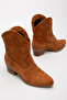 Women's Tan Suede Thermo Sole Embroidered Western Cowboy Boots - 3