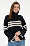 Women's Navy Blue Turtleneck Sweater 50297109-Vr033