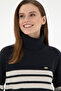 Women's Navy Blue Turtleneck Sweater 50297109-Vr033 - 2