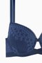 Crossed Elastic Detailed Lace Pack Low-Cut Bra - Double Push up - Fashion - 2510 - Blue - 2