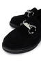 Women's Vegan Black Suede Loafer Shoes - 3