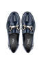 Women's Vegan Navy Blue Loafers - 5