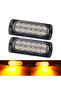 Blue 2pcs Led Strobe Warning Light Cheap Strobe Grille Flashing Lightbar Truck Car Beacon Lamp Amber