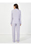 All-Over Abstract Print Piped Trim Detail Shirt & Pyjama Set - 4