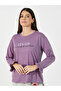 Slogan Print Ruffled Cuff Sleeves T-Shirt & Floral Pyjama Set - 2