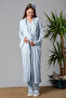 Effortt Maternity Maternity Pajama Set with Blue Dressing Gown