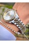 Gold Silver Color Steel Waterproof Women's Wristwatch - Gift Bracelet - 6