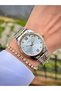 Gold Silver Color Steel Waterproof Women's Wristwatch - Gift Bracelet - 3