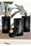 Stripe Tea Coffee Sugar Jar Black 1.20 Lt Stp0001 - 2
