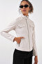1024 Stand Collar Leather Coat - Ecru - 4
