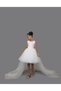 Girl Child White Front Short Back Long Dress Special Occasion Birthday Graduation Prom Party Dress