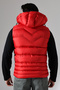 Men's Inflatable Vest with Gel Padding, Removable Zipper, Hood, Inner Pocket, Water-Repellent Fabric, Red - 7
