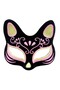 Black Suede Yellow Pink Glitter Cat Mask