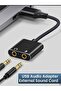 3.5mm USB Sound Card Adapter with Headphone and Microphone Jack Braided Cable External USB Audio ... - 7