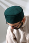 Green Honeycomb Checkered Velvet Molded Prayer Beads - 5