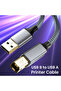 كابل USB A إلى B طابعة USB 2.0 كابل USB B سلك طابعة عالي السرعة متوافق مع Hp Canon Bro...