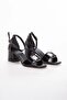 Women's Summer 5 Cm Heeled Jewelled Tekband Black - 3