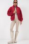 5194 Women's Plush Coat Jacket - A.Burgundy - 4