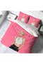 Rose Apt Black Pink Printed Double Duvet Cover Set - Without Sheets - 2