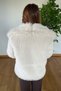 Special Design Plush Fur Soft Pocketed Warm Buttoned Ecru Stone Women's Lightweight Stylish Coat Jacket - 4