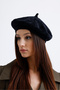 Black Women's Wool Plush French Painter Hat I Beret - 3