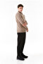 3 Yarn Letters Printed Zippered Stand Collar Sweatshirt - 5