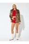 Faux Fur Coat Oversized Leopard Pattern Shawl Collar Hooded Pocket Detail - 2