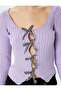 Bow V-Neck Slim Fit Crop Knitwear Cardigan - 5