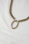 Unisex Steel Necklace with Silver Oval Ring Detail – Tarnish-Resistant Chain Necklace - 4