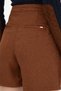 Women's Brown Mini Size Woven Shorts Skirt 50290931-Vr029 - 6