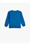 Sweatshirt Raised Cotton Long Sleeve Crew Neck Space Themed Printed - 2