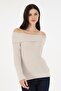Madonna Collar Soft Textured Full Wrap Women's Sweater - 2