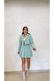 Women's Green Chanel Fabric Short Jacket and Pleated Skirt Set - 5
